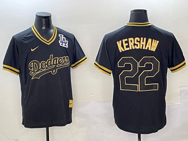 Men Los Angeles Dodgers #22 Kershaw Black Gold Game 2025 Nike MLB Jersey style 3256->los angeles dodgers->MLB Jersey